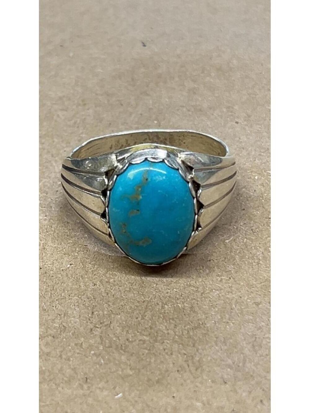Native American Navajo sterling silver turquoise design ring size 14 men’s